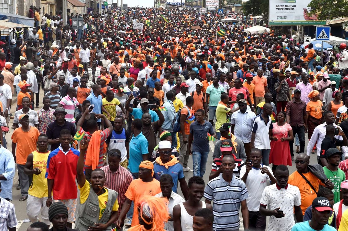 Plus de 100 000 personnes, selon Amnesty international, ont manifesté au Togo les 6 et 7 septembre pour réclamer une limitation du nombre de mandats présidentiels. © PIUS UTOMI EKPEI/AFP
