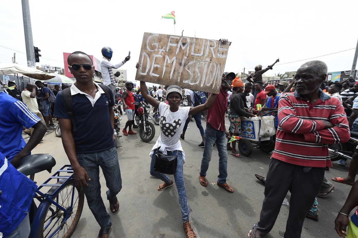 À Lomé, lors de la manifestation de l’opposition du 7 septembre. © PIUS UTOMI EKPEI/AFP