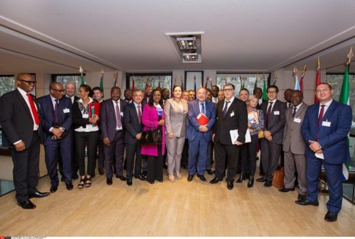 Les membres du Medef reçoivent leurs homologues africains à l’occasion de l’African Employers’ Day, en septembre 2016, à Paris. © ROMUALD MEIGNEUX/SIPA