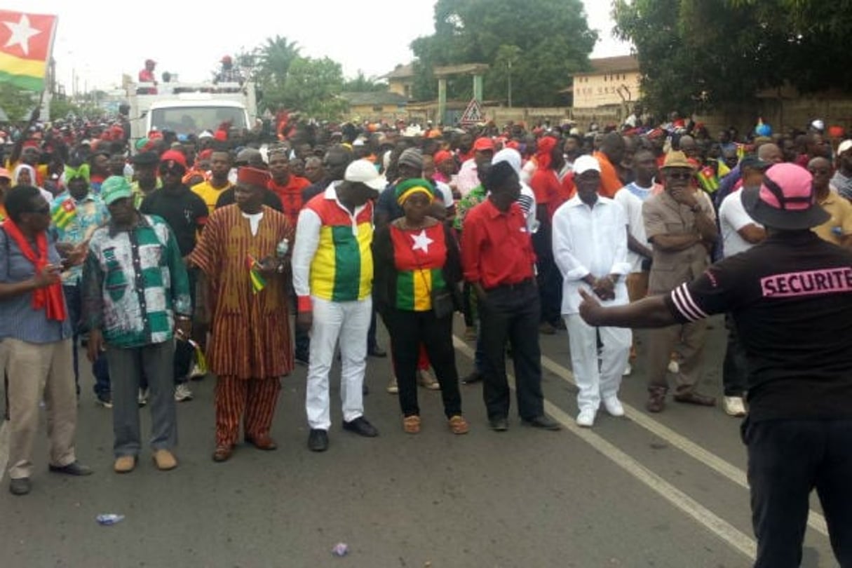 Dans les rangs de la manifestation de l’opposition, ce 4 octobre à Lomé. © Edmond D’Almeida pour Jeune Afrique