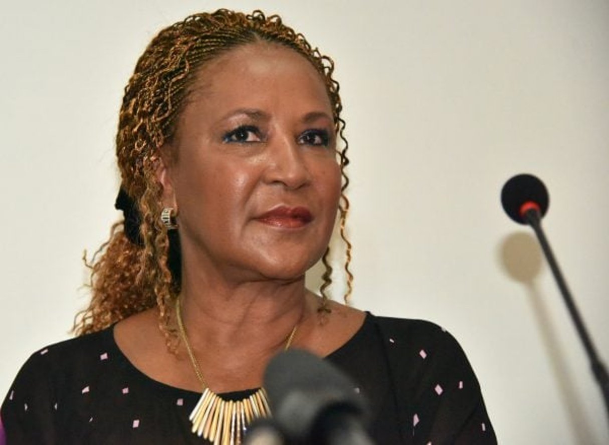 Daniele Boni-Claverie, lors d’une conférence de presse du URD, à Abidjan, le 18 Juin 2015. © SIA KAMBOU/AFP