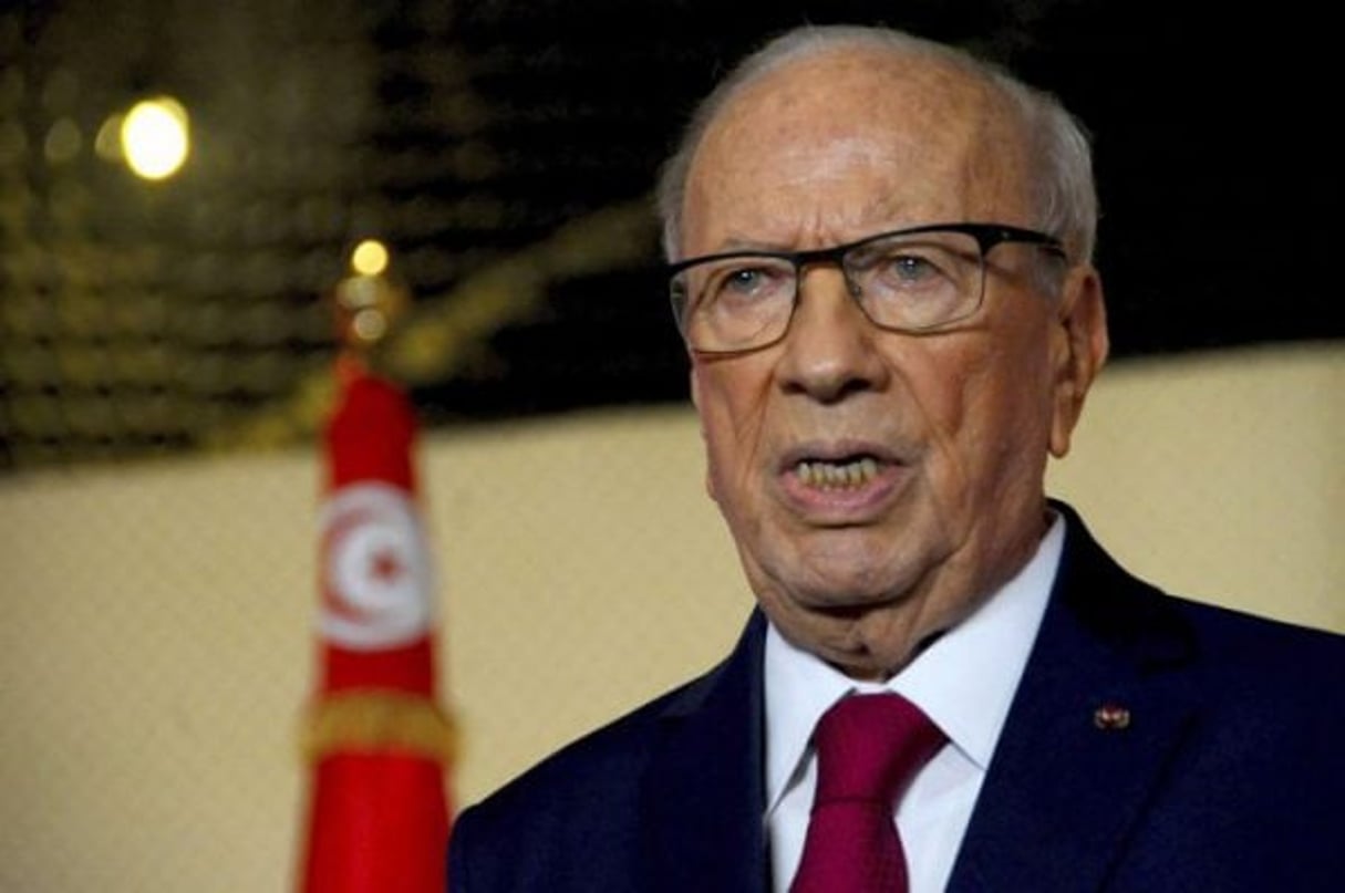 Le président tunisien Béji Caïd Essebsi, lors d’un discours à Tunis, en mai 2017 (image d’illustration). © Hassene Dridi/AP/SIPA