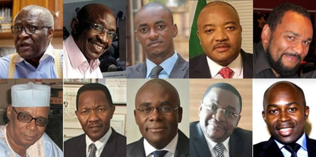 Les dix candidats déclarés à la présidentielle 2018 au Cameroun (au 25 octobre 2017). © Montage J.A.