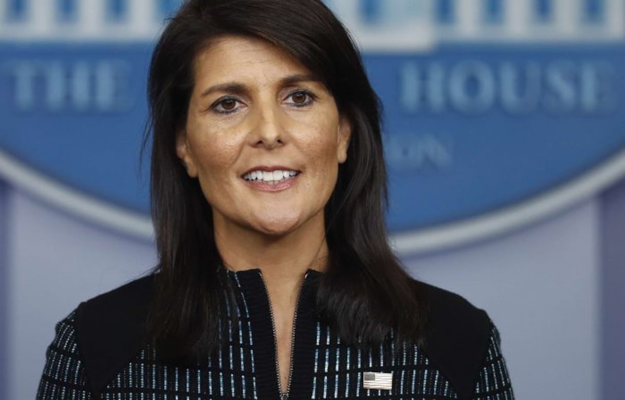 L’ambassadrice américaine Nikki Haley lors d’un point presse à Washington, en septembre 2017. © Carolyn Kaster/AP/SIPA