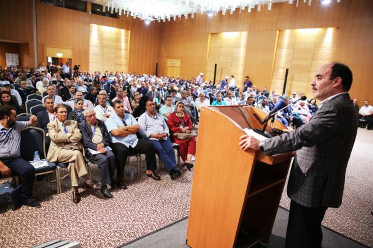 Ilyas El Omari lors du conseil national réuni le 22 octobre, à Skhirat. © youssef zahir