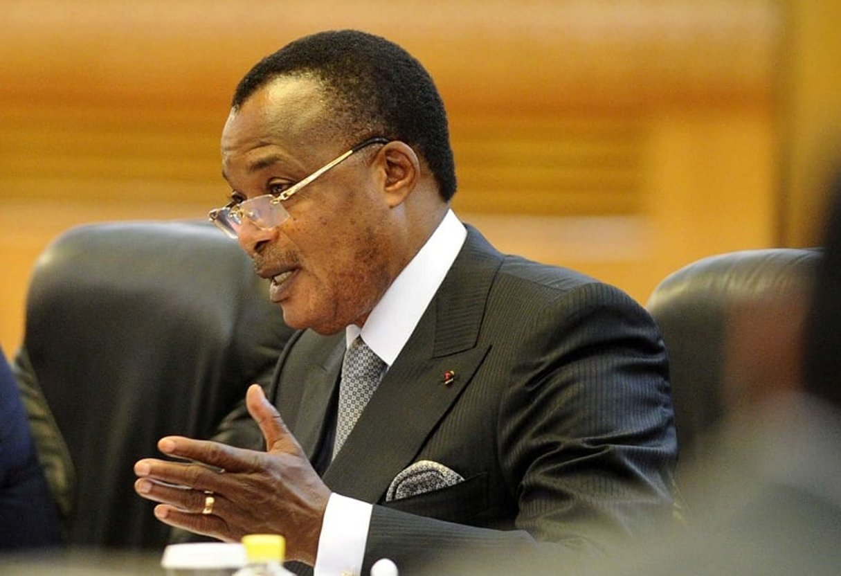 Denis Sassou Nguesso, président du Congo-Brazzaville. © Wang Zhao/AP/SIPA