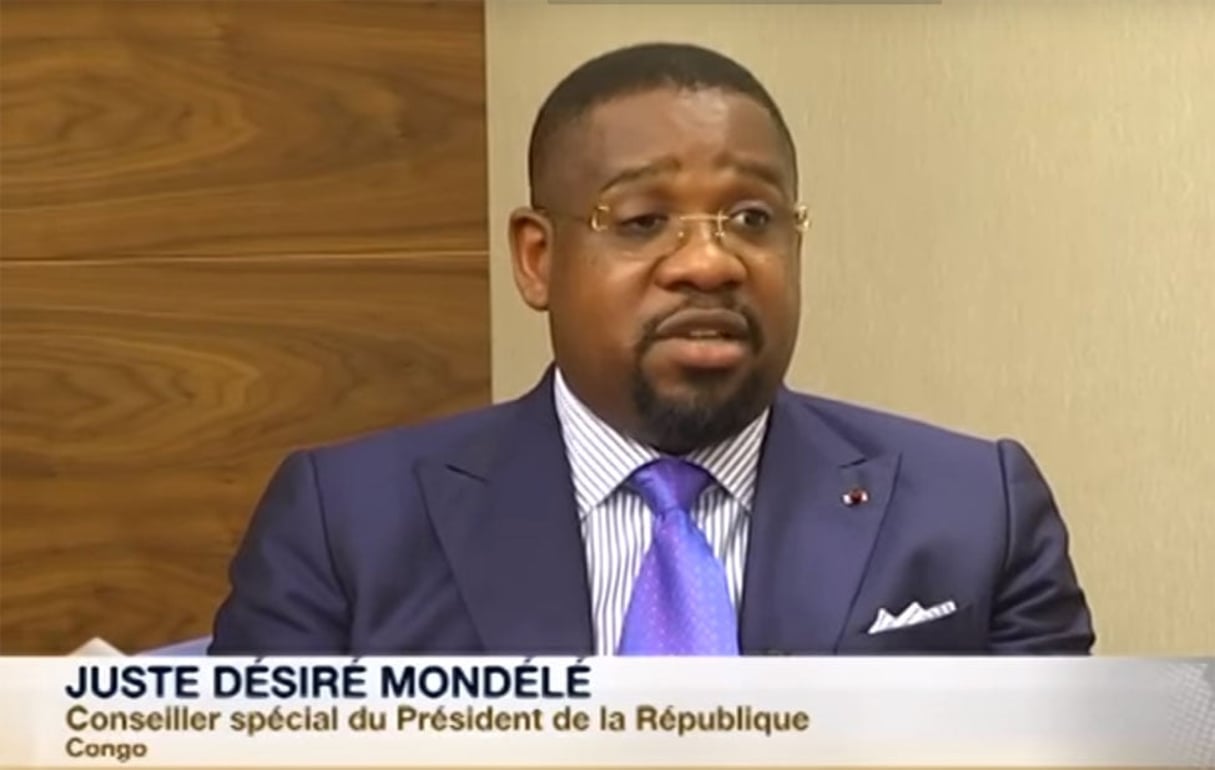 Juste Désiré Mondélé, secrétaire Général du Parti Congolais du Travail, invité de l’émission Le Talk sur Africa 24, le 28 août 2017. © DR/ Capture d’écran de l’émission « Le Talk » sur la chaîne de télévision Africa24.