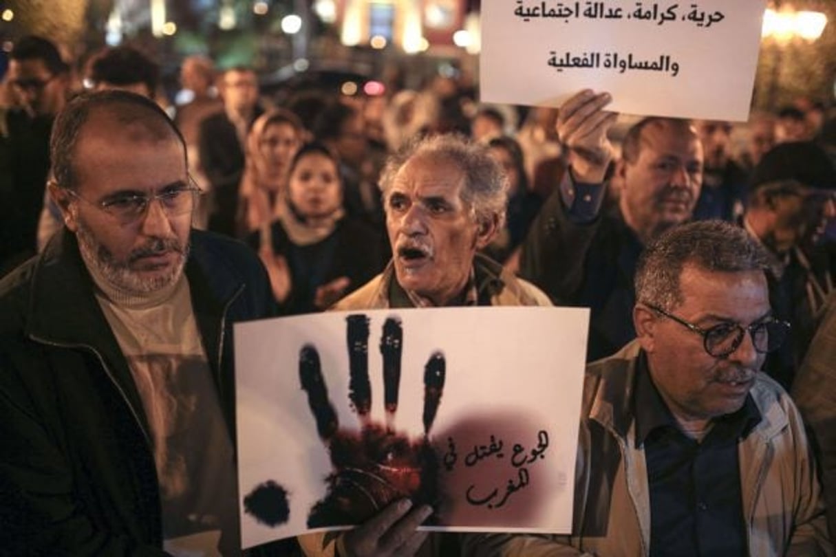 Un sit-in de protestation suite au drame du village de Boulaalam le 21 novembre 2017 à Rabat. © Mosa’ab Elshamy/AP/SIPA