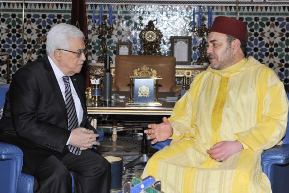 Mohammed VI et Mahmoud Abbas,, le 14 janvier 2014 à Marrakech. © MAP/AP/SIPA