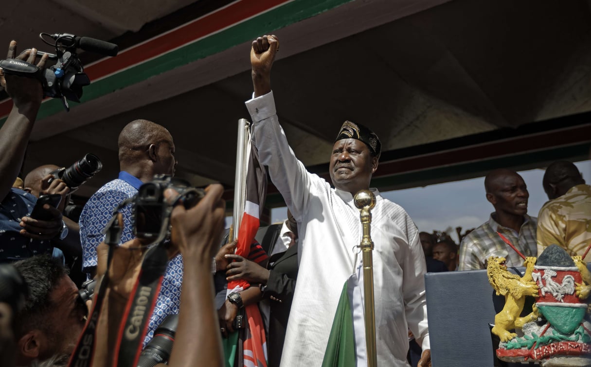 Raila Odinga, chef de l'opposition, le 30 janvier 2018 au Kenya. &copy; Ben Curtis/AP/SIPA