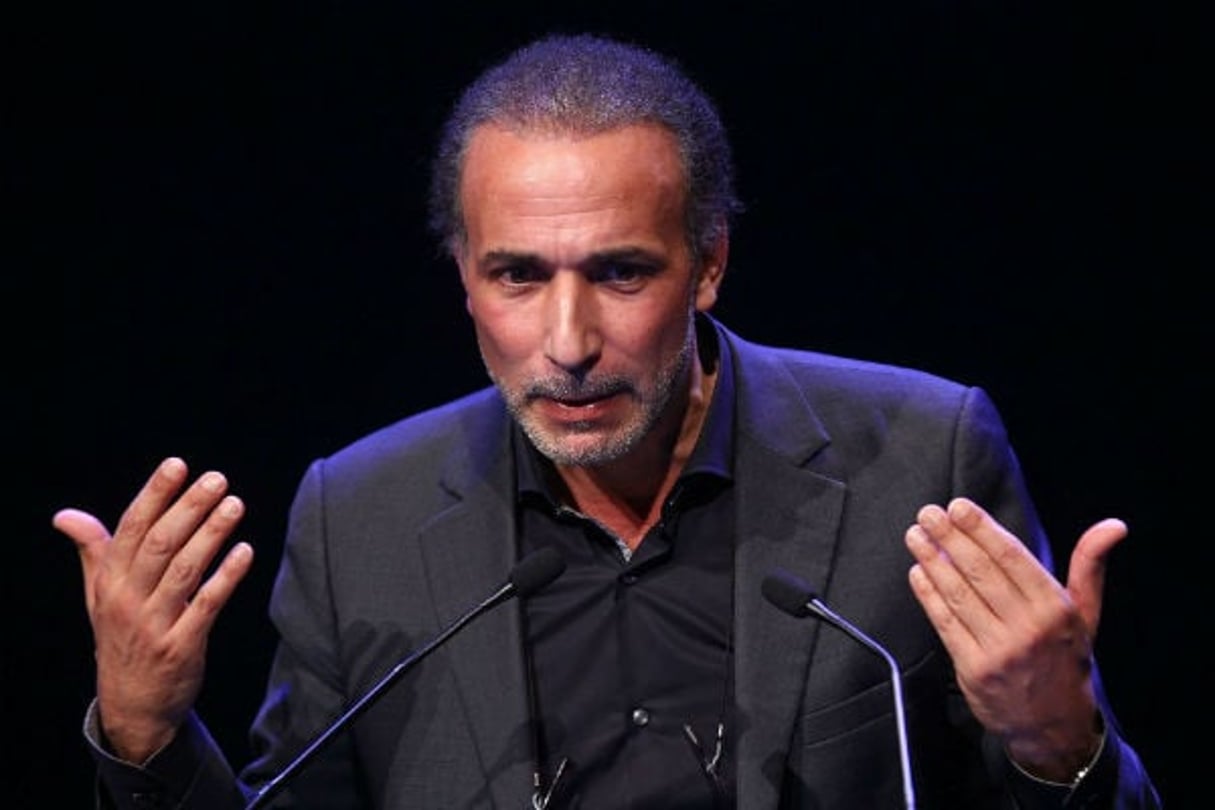 Tariq Ramadan, lors d’une conférence  Lille, dans le nord de la France, en février 2016. © Michel Spingler/AP/SIPA