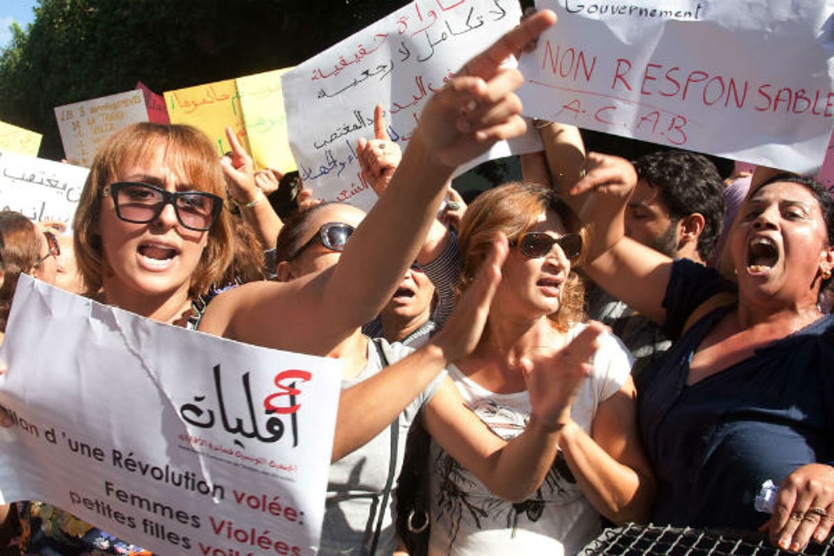 Manifestations de femmes, à Tunis en 2012. © Amine Landoulsi/AP/SIPA