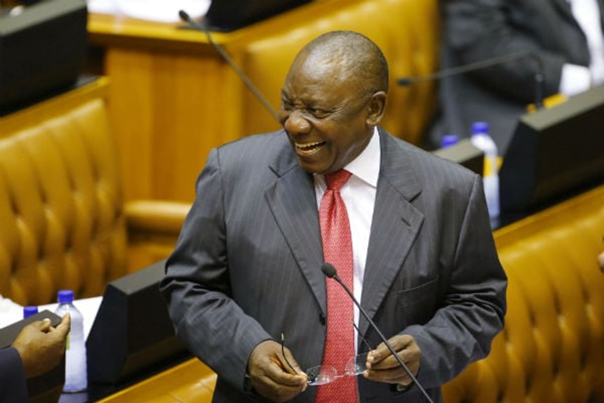 Le président sud-africain Cyril Ramaphosa, le 15 février 2018. © Mike Hutchings/AP/SIPA