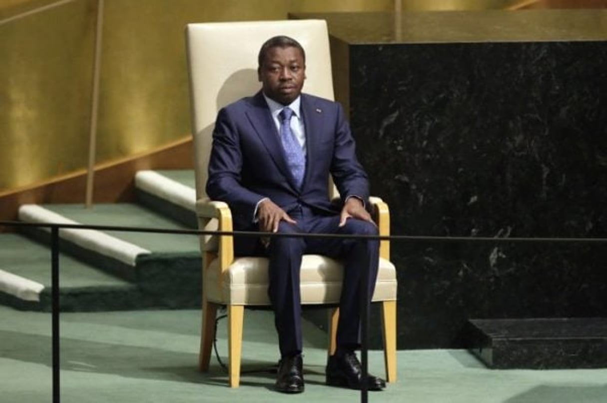 Le président togolais Faure Gnassingbé lors de son discours devant les Nations unies, en septembre 2015. © Richard Drew/AP/SIPA