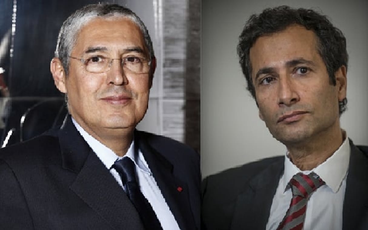 Mohamed el-Kettani, à gauche, et Mohamed Benchaâboun, à droite. © Bruno Lévy et Hassan Ouazzani pour Jeune Afrique