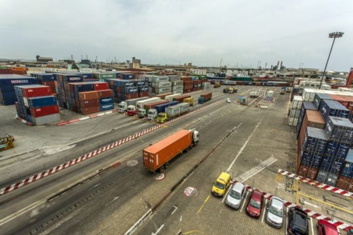 Terminal à conteneurs du Port d’Abidjan, Côte d’Ivoire. © Jacques Torregano pour JA.