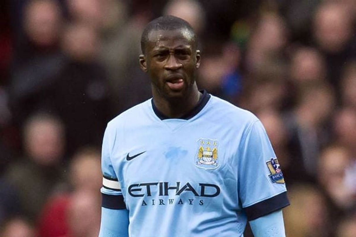 Yaya Touré, sous le maillot de Manchester City lors d’une rencontre face à Manchester United le 12 avril 2015. © Jon Super/AP/SIPA