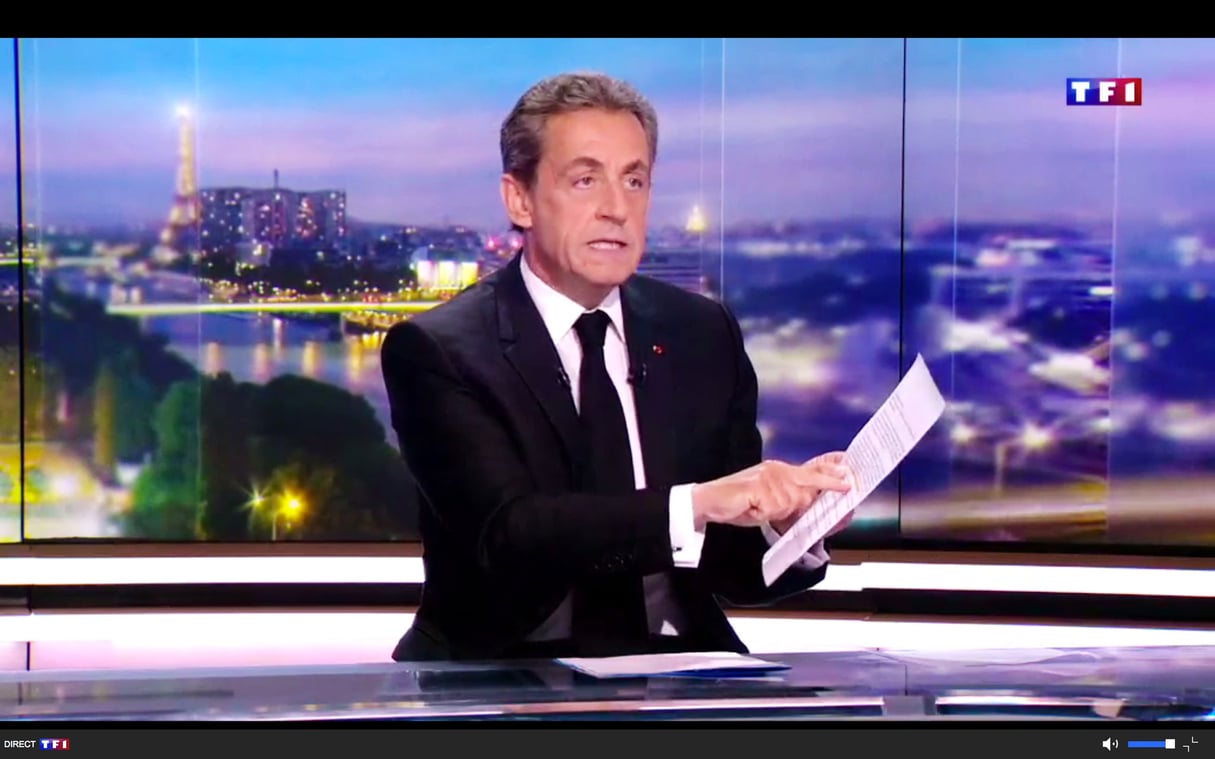 L’ancien président français, sur le plateau de la chaîne TF1, le 22 mars 2018 © Nicolas Messyasz/SIPA