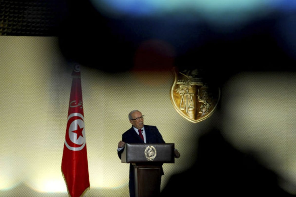 Béji Caïd Essebsi , le président tunisien, à Tunis le 10 mai 2017. © Hassene Dridi/AP/SIPA