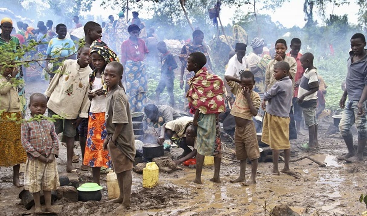 Réfugiés burundais au camp de Bashora, au Rwanda, en avril 2015. © Edmund Kagire/AP/SIPA