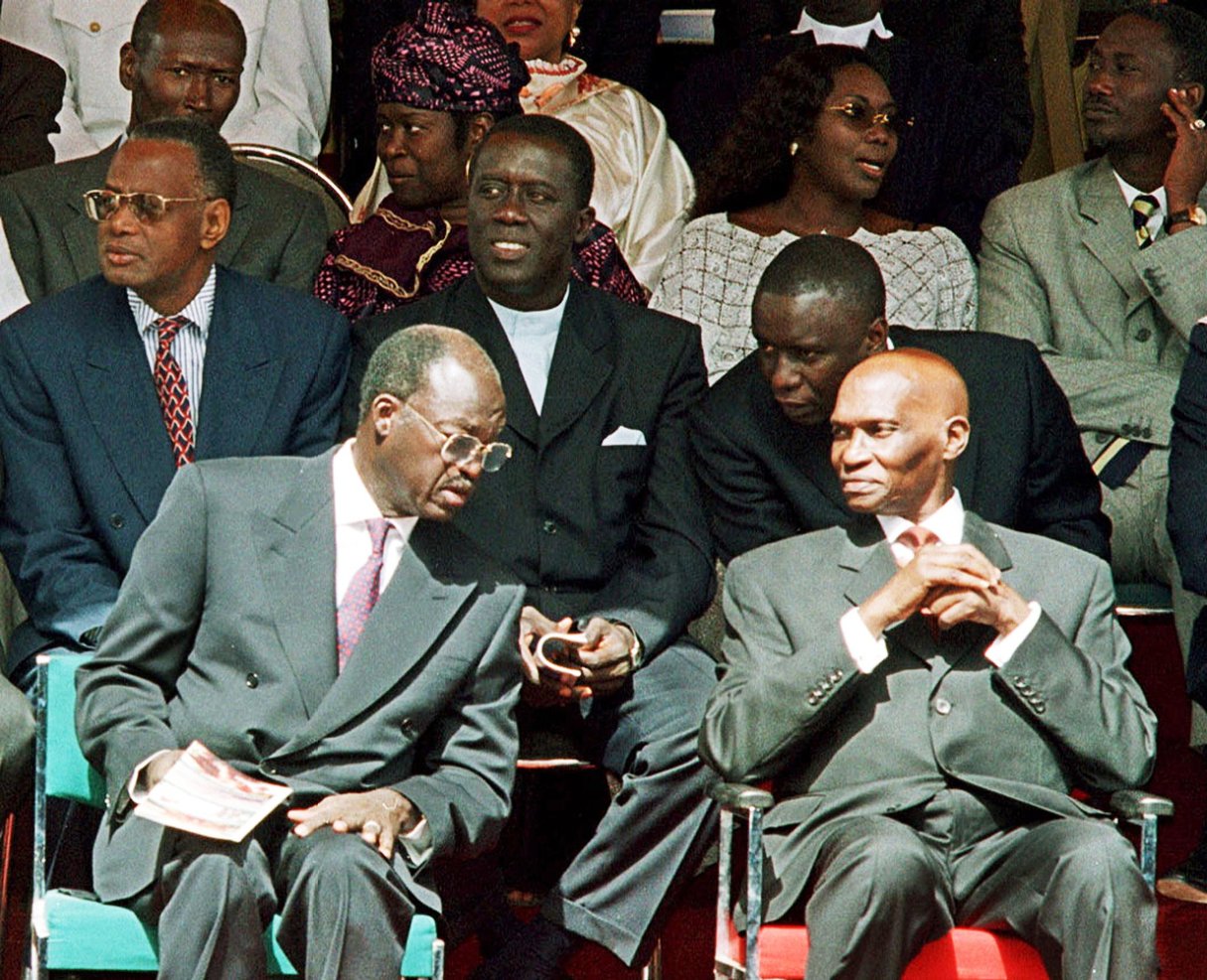 Avec Abdoulaye Wade et Idrissa Seck, le 4 avril 2000, à Dakar. &copy; SEYLLOU DIALLO/AFP