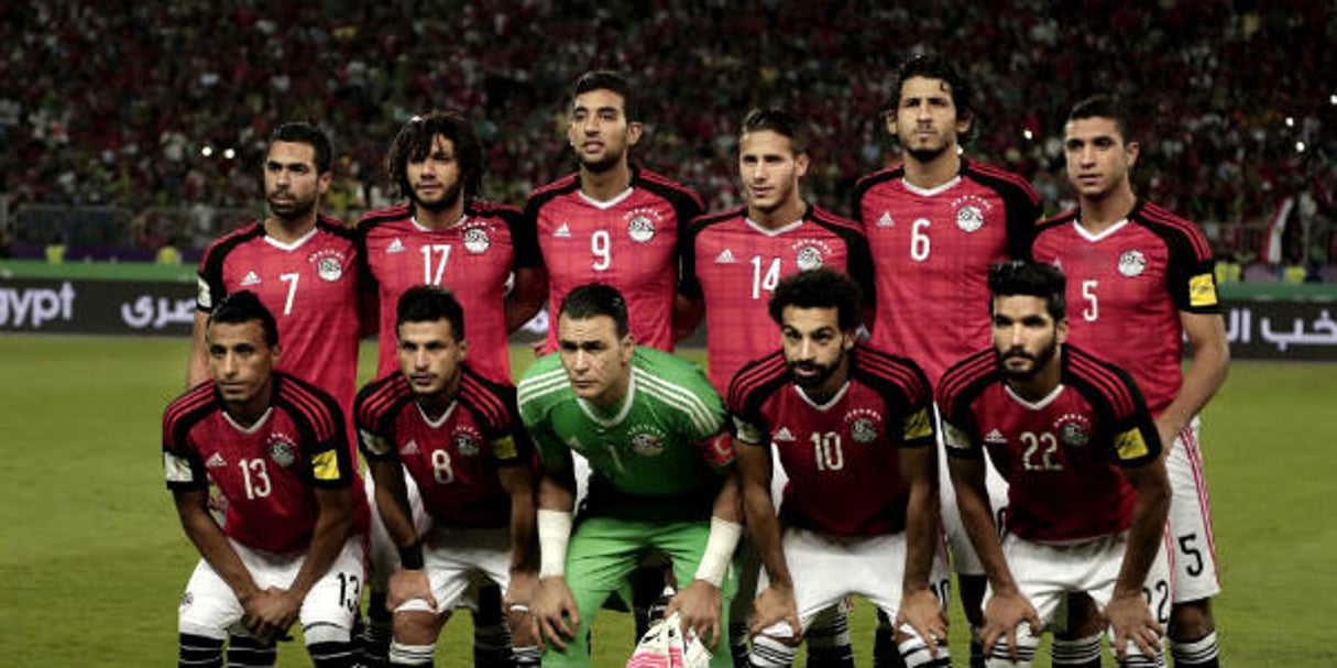 La sélection égyptienne de football, le 8 octobre 2017. © Nariman El-Mofty/AP/SIPA