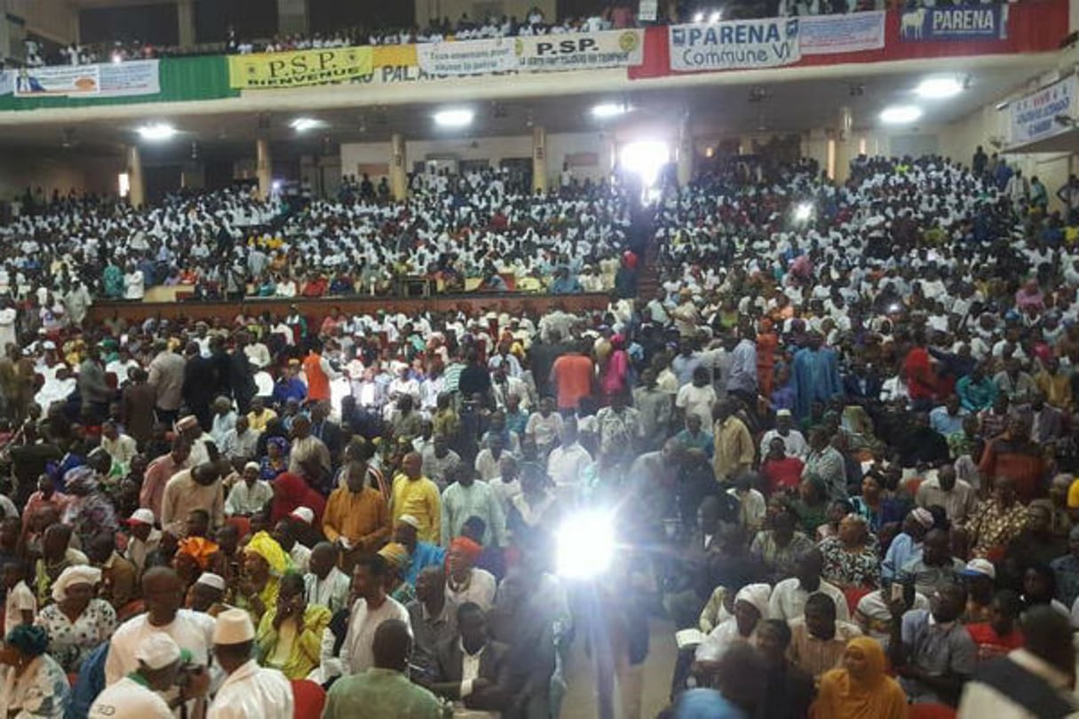 Lors du meeting des partis de l’opposition malienne, le 29 avril 2018 à Bamako. © DR / Parti pour la renaissance nationale (Parena)