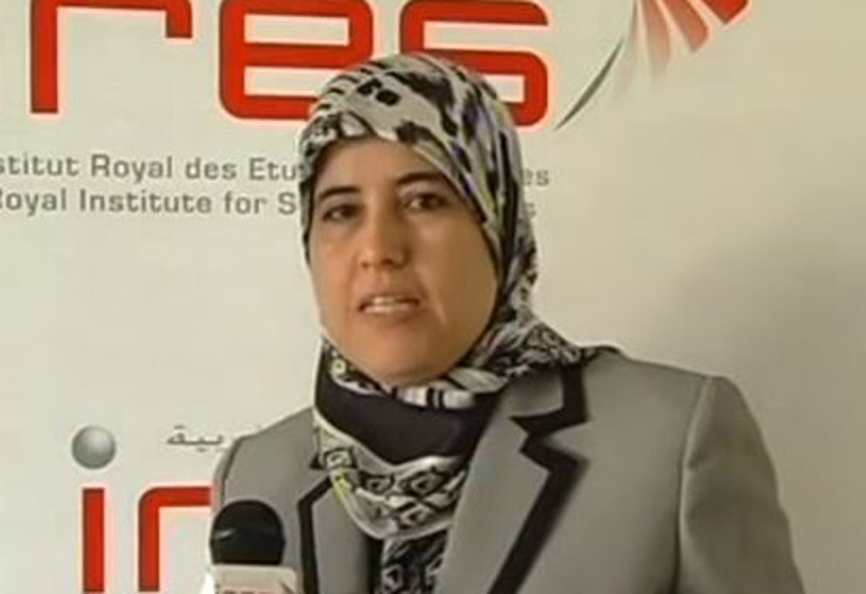 Jamila El Moussali, membre du secrétariat général du PJD, a été élue à la tête de sa section féminine le 5 mai 2018. © YouTube/
Institut Royal des Etudes Stratégiques