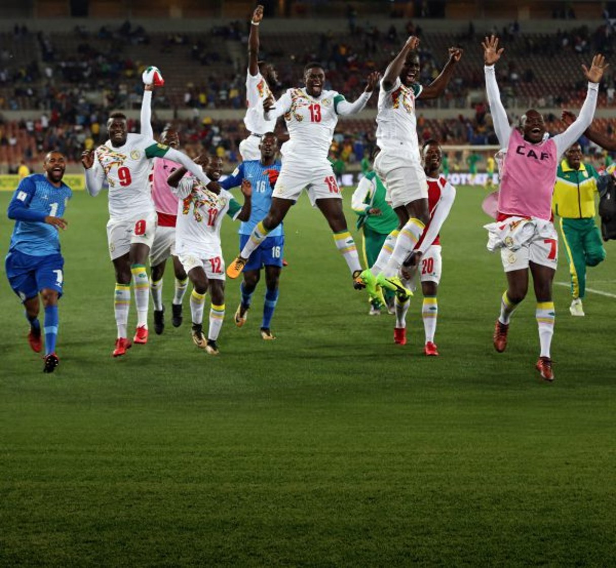 Le Sénégal s’est qualifié en battant l’Afrique du Sud 2-0 le 10 novembre 2017 à Polokwane (Afrique du Sud) © Reuters