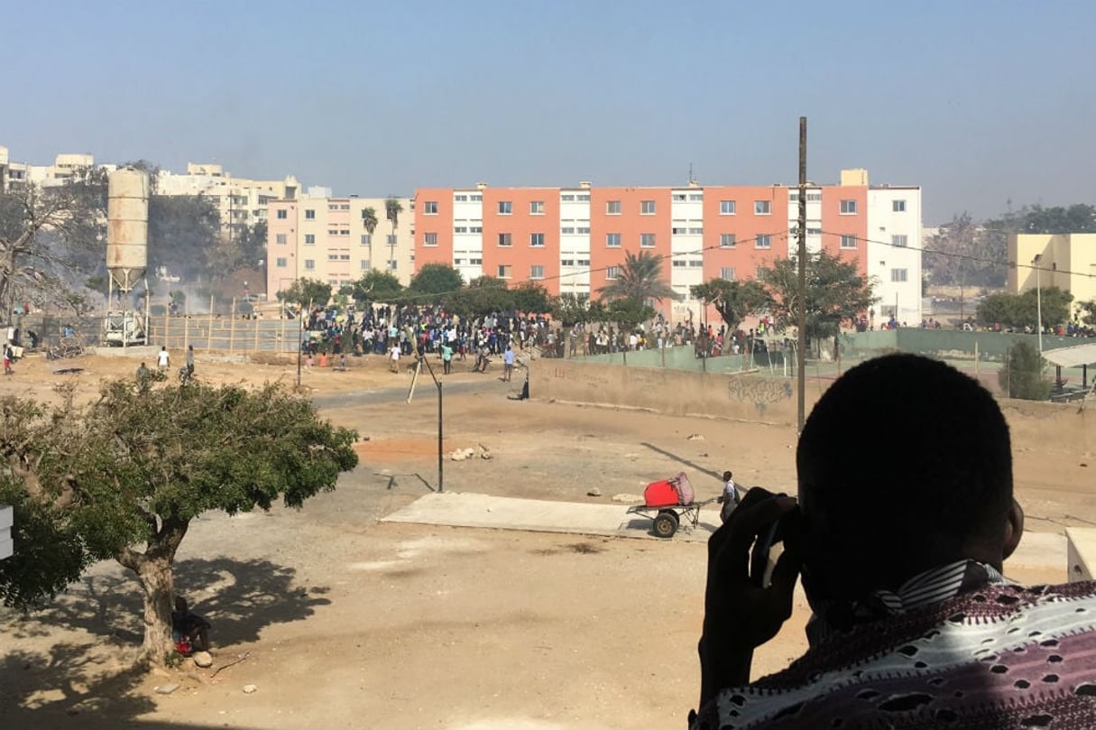 Affrontements à l’Université Cheikh Anta Diop, à Dakar, le 15 mai 2018. © DR / Michel Ba