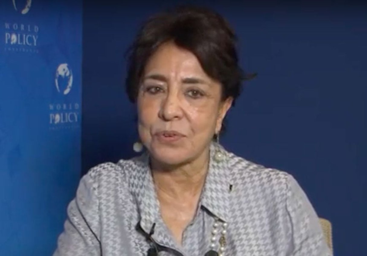 Assia Bensalah Alaoui, ambassadrice itinérante du roi du Maroc. © YouTube/ World Policy Conference TV