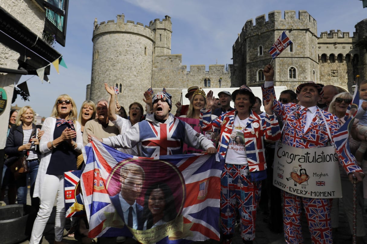 Des fans de la famille royale, à Windsor le 18 mai 2018 © Odd Andersen/AFP