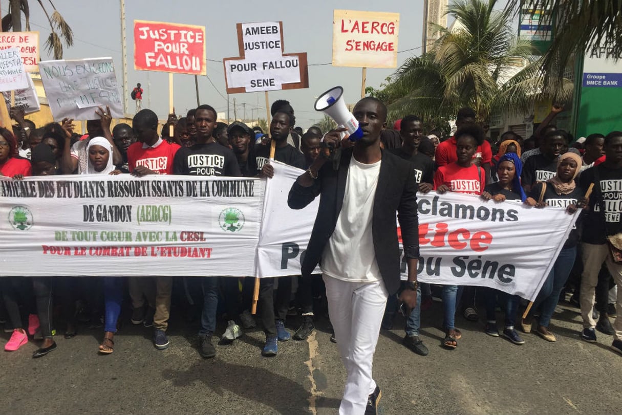 Manifestation des étudiants à Saint-Louis, au Sénégal, jeudi 24 mai 2018. © DR / M.B.