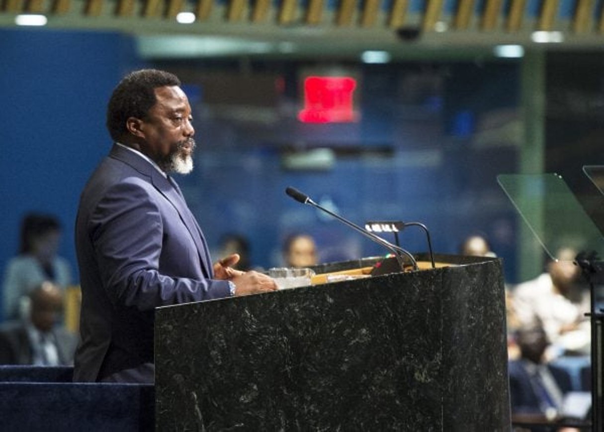 Le président congolais devant l’Assemblée générale de l’ONU, en septembre 2017. © UN Photo/Cia Pak