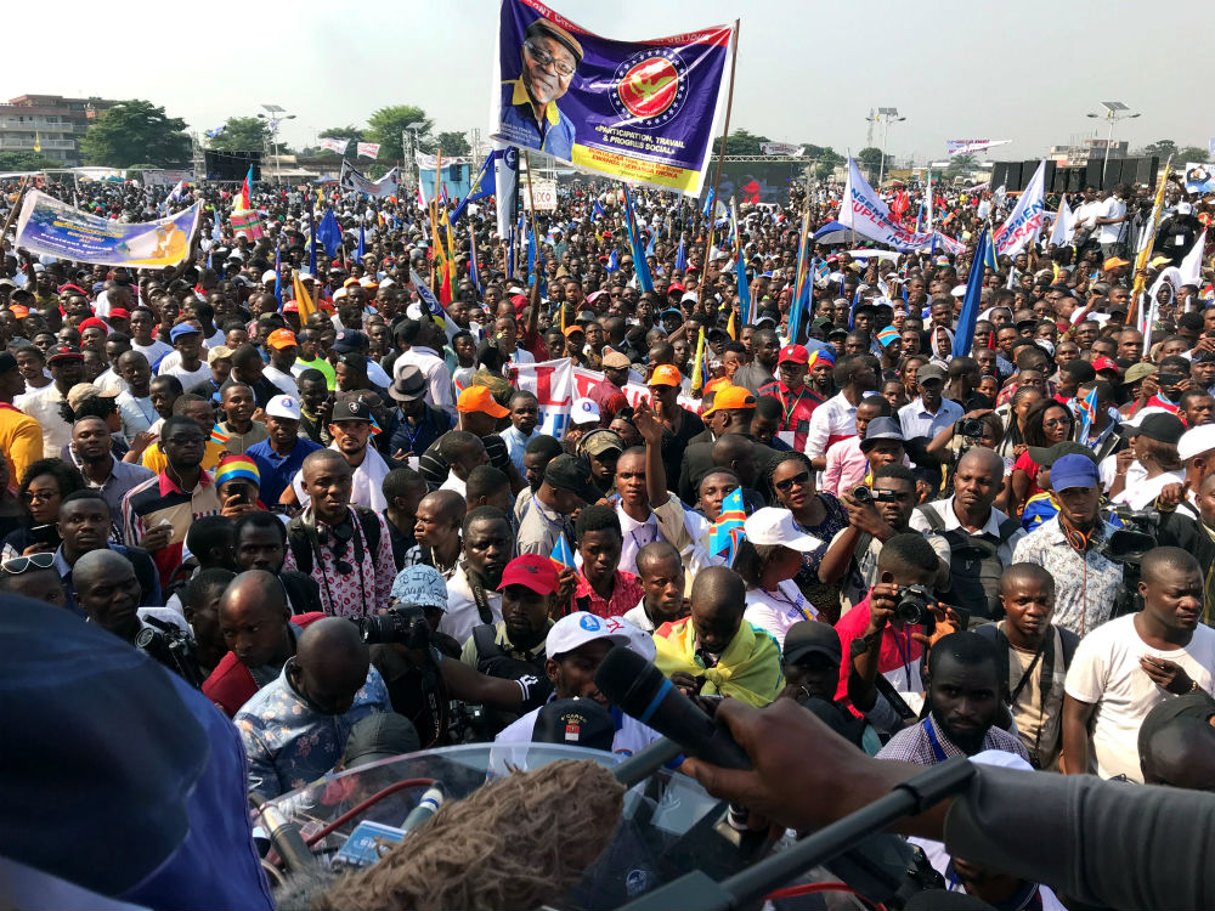 Des partisans de Moïse Katumbi, lors d’un rassemblement à Kinshasa, samedi 9 juin 2018. © REUTERS/Benoit Nyemba