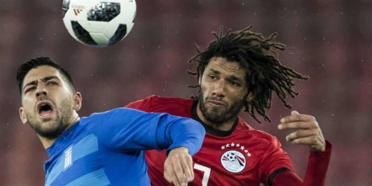 L’Égyptien Mohamed Elneny lors d’un match amical contre la Grèce, à Zurich, en Suisse, le 27 mars 2018. © Ennio Leanza/AP/SIPA