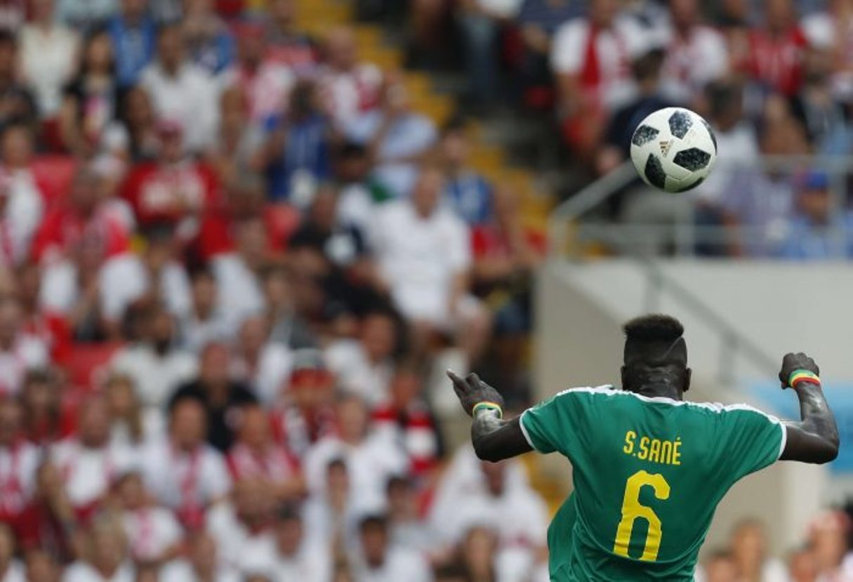 Le joueur sénégalais Salif Sane durant le match contre la Pologne, le 19 juin, lors du Mondial de football 2018. © Darko Vojinovic/AP/SIPA