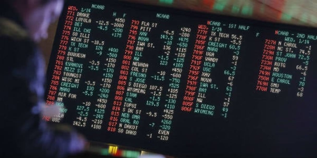 Un écran de contrôle de paris sportifs en ligne, à Las Vegas, le 14 janvier 2015. © John Locher/AP/SIPA