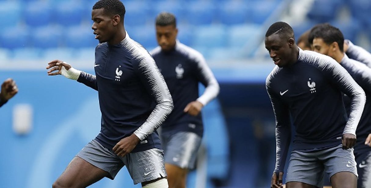 Les joueurs de l’équipe de France à l’entraînement, le 10 juillet 2018. © David Vincent/AP/SIPA