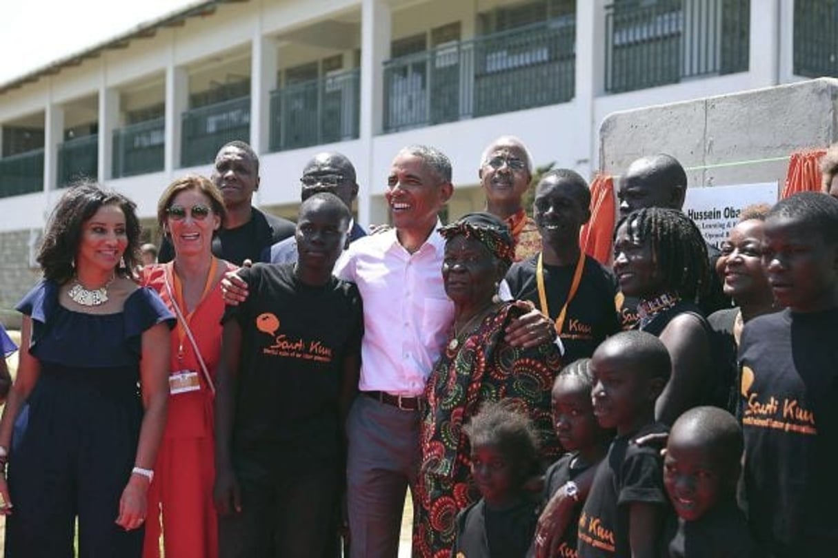 L’ancien président américain Barack Obama, lors de son séjour au Kenya, en juillet 2018. © Brian Inganga/AP/SIPA