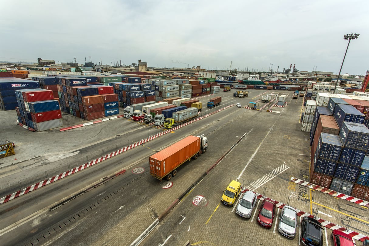 Terminal conteneurs du Port d’Abidjan, d’Ivoire, en mars 2016. © Jacques Torregano/JA