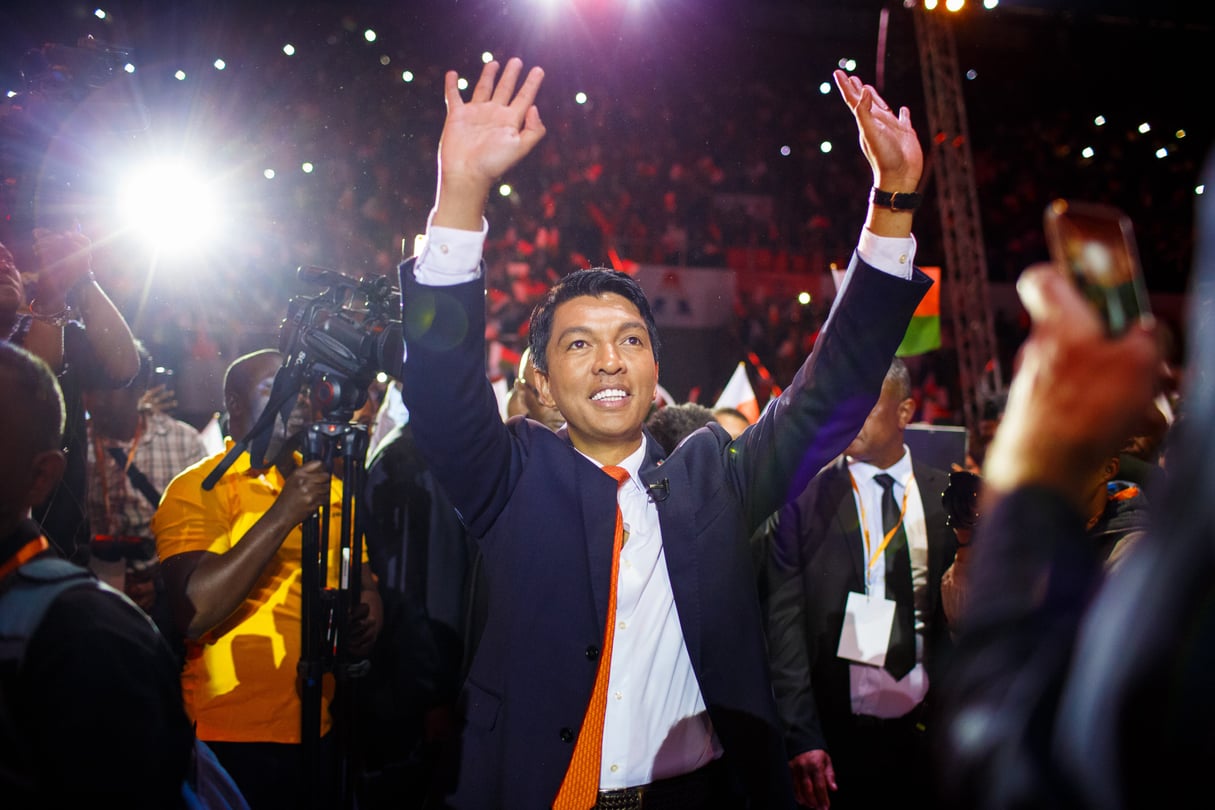 Andry Rajoelina, lors de l’annonce de sa candidature à la présidentielle, le 1er août 2018. © DR