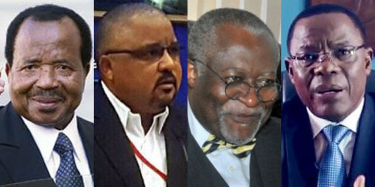 Paul Biya, Joshua Osih, Akere Muna, Maurice Kamto ont vu leur candidature validée pour la présidentielle d’octobre 2018. © AP/SIPA, J.A./Montage J.A.