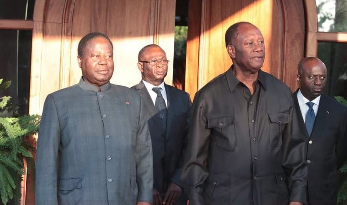 Henri Konan Bédié et Alassane Ouattara, le mercredi 8 août 2018. © DR / Présidence ivoirienne