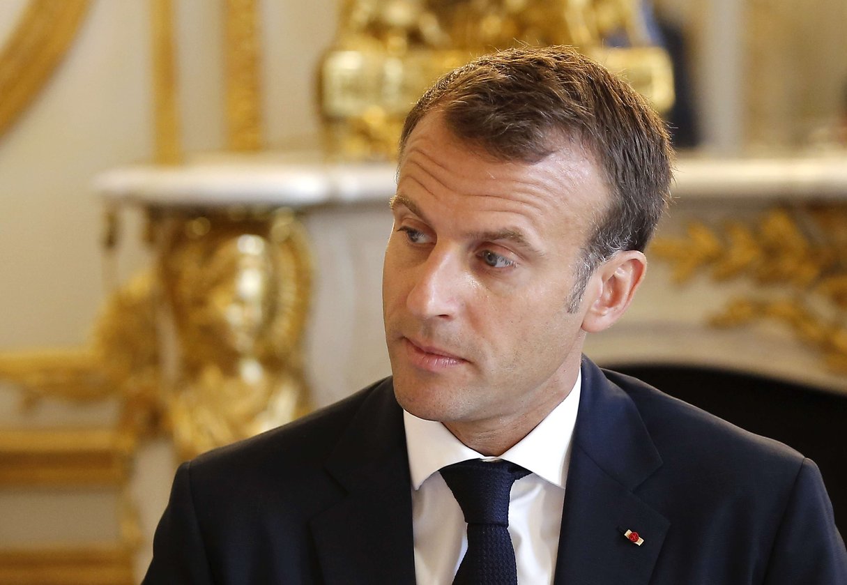 Emmanuel Macron, lors d’un Conseil des ministres le 3 août 2018. © Michel Euler/AP/SIPA