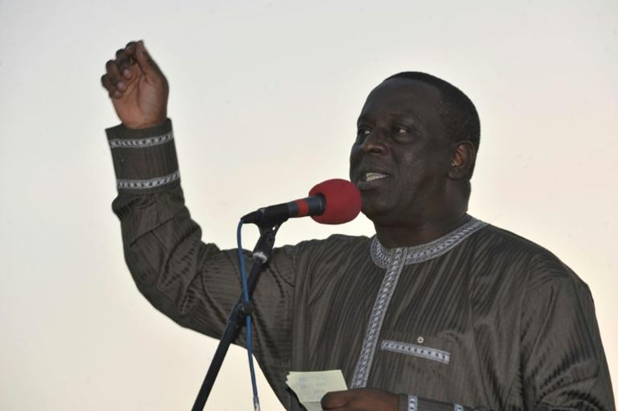 La plainte aux États-Unis visant Cheikh Tidiane Gadio, sur la photo lors de la campagne présidentielle le 23 janvier 2012, a été abandonnée. © Toure BEHAN / AFP