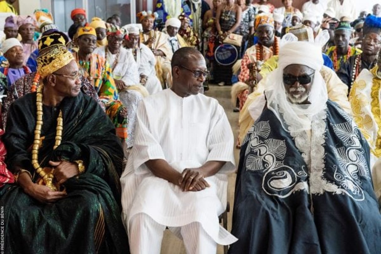 Avec les rois et chefs traditionnels du pays,le 25 août. © Présidence du Bénin