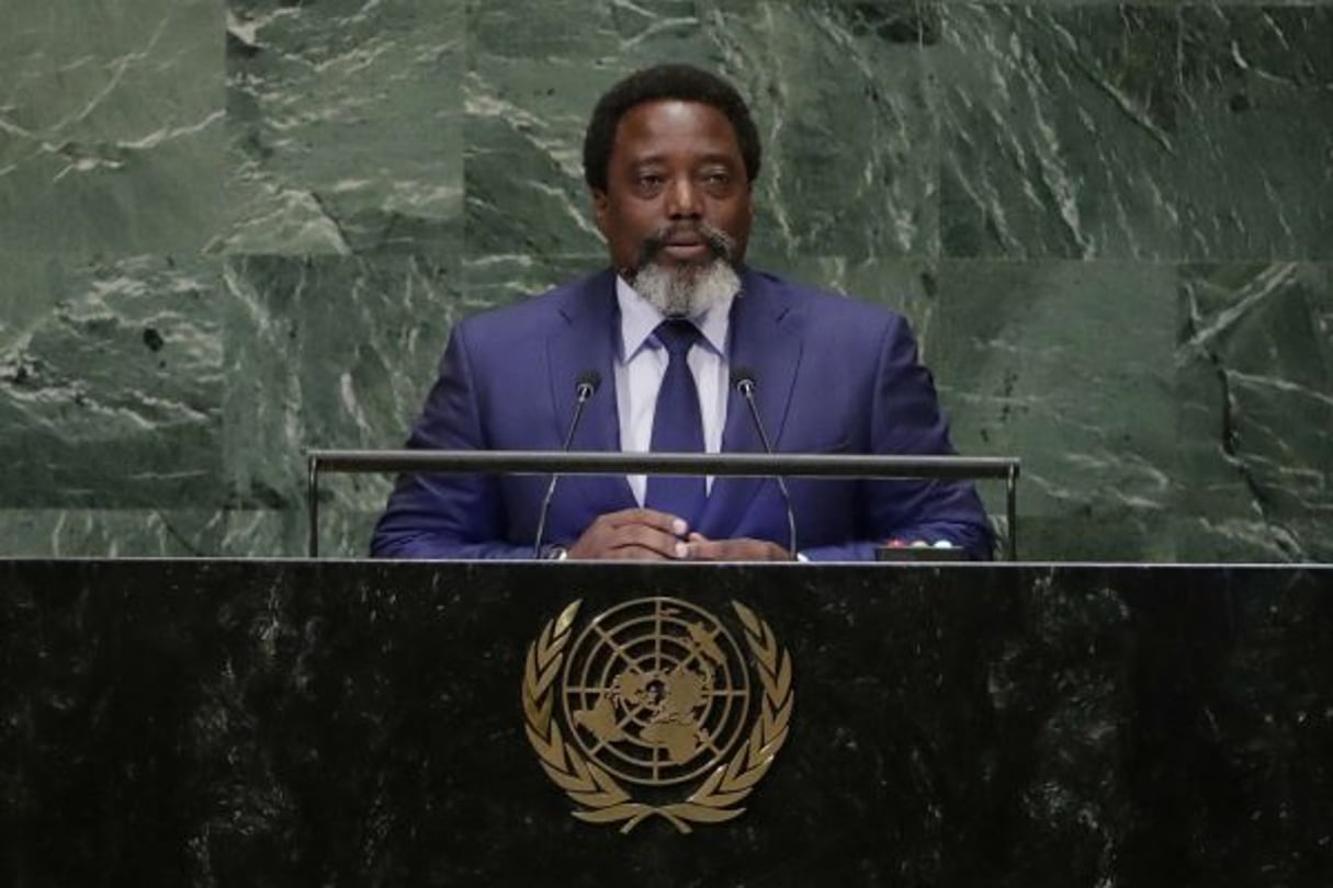 Le président congolais à la tribune des Nations unies le 25 septembre 2018. © Frank Franklin II/AP/SIPA