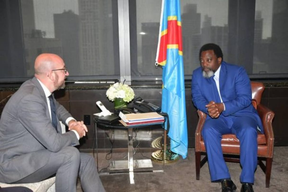 Charles Michel, le Premier ministre belge, et Joseph Kabila, le président congolais, le 28 septembre 2018, à New York. © DR