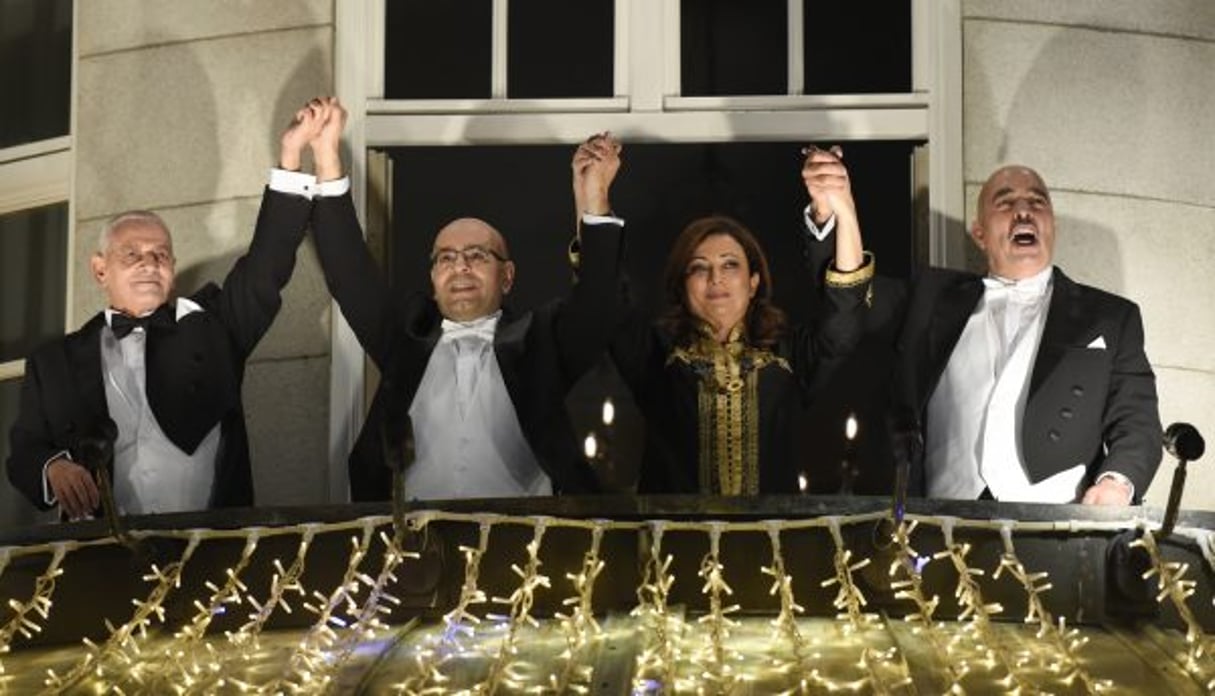 Les lauréats du prix Nobel de la paix 2015. © Odd andersen/AFP